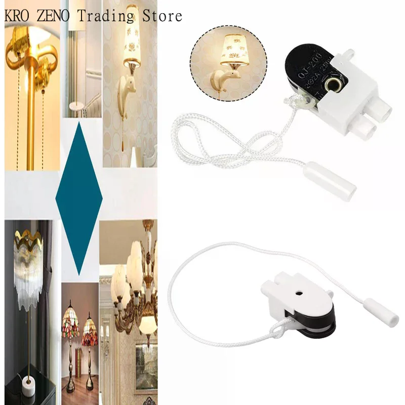 1/2/3Pcs Pull Cord Wall Light Switch With Cord Rotating Pull Cord Switch For Table Lamps Floor-Lamps Pull Cord Switch