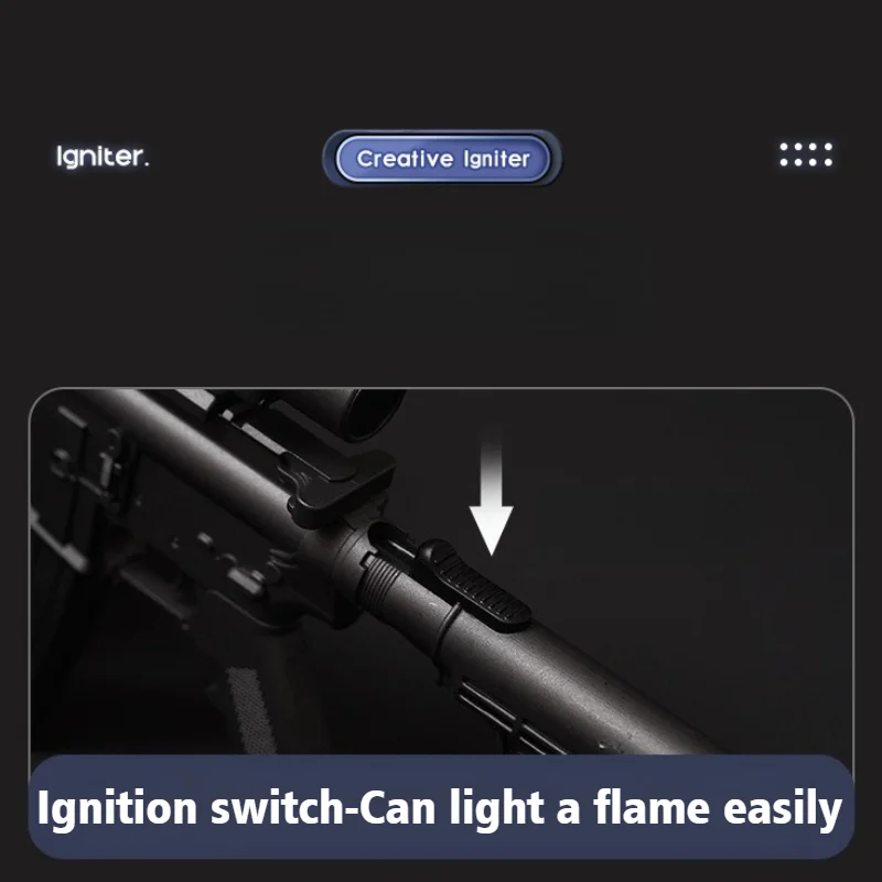M416 بندقية بندقية نفخ البيوتان أخف السيجار الشاعل يندبروف لهب مفتوح الرجال الهدايا ولاعات السجائر وملحقات التدخين
