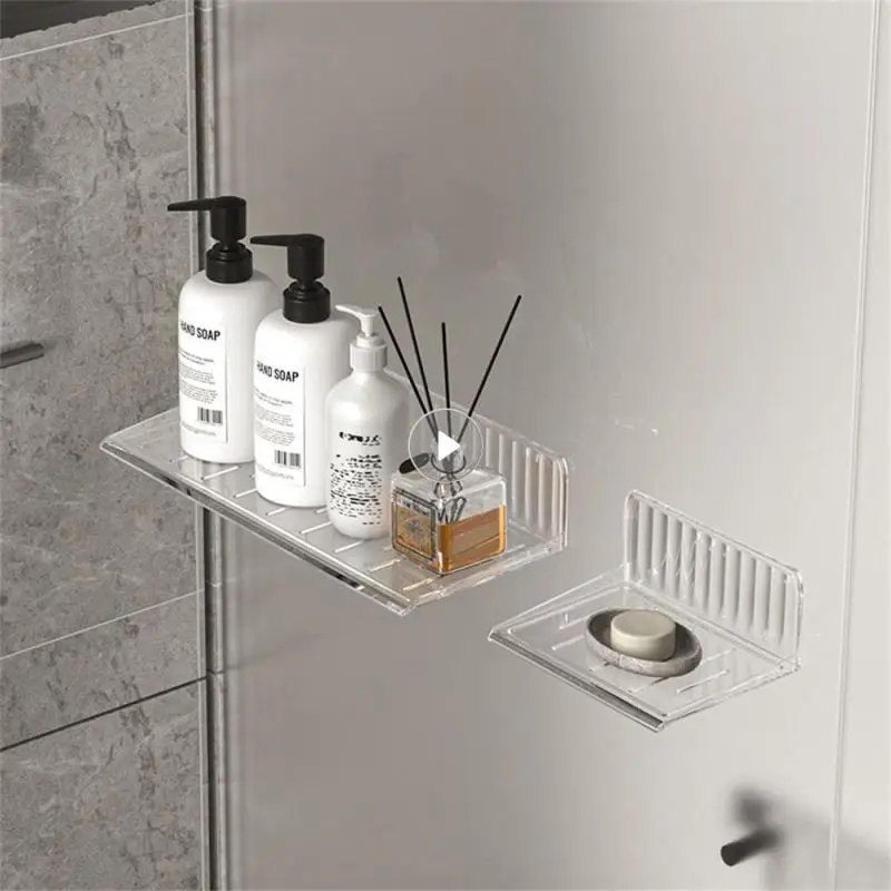 Washing Tabl Bathroom Universal Storage Bathroom Shelves Wall Mounted Storage Rack Mirror Cabinet Storage No Need To Punch Holes