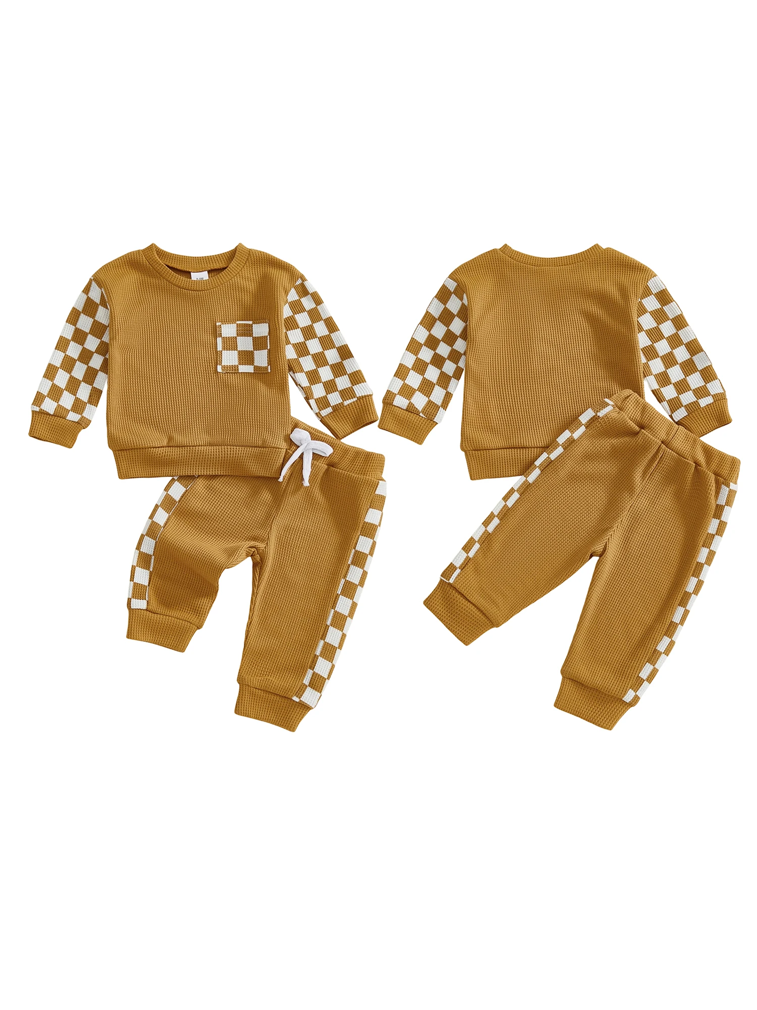 الرضع الخريف منقوشة مجموعة سترة منقوشة الشبكة مع جولة العنق بسط بنطلون للطفل رضيع أو فتاة #3