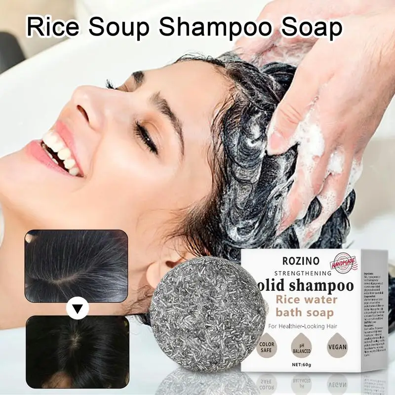 Rice Shampoo Solid Reduces hair loss Shampoo Bar Hair fixing oil control Hair Treatment Gentle Shampoos for Deeply Cleanses Hair