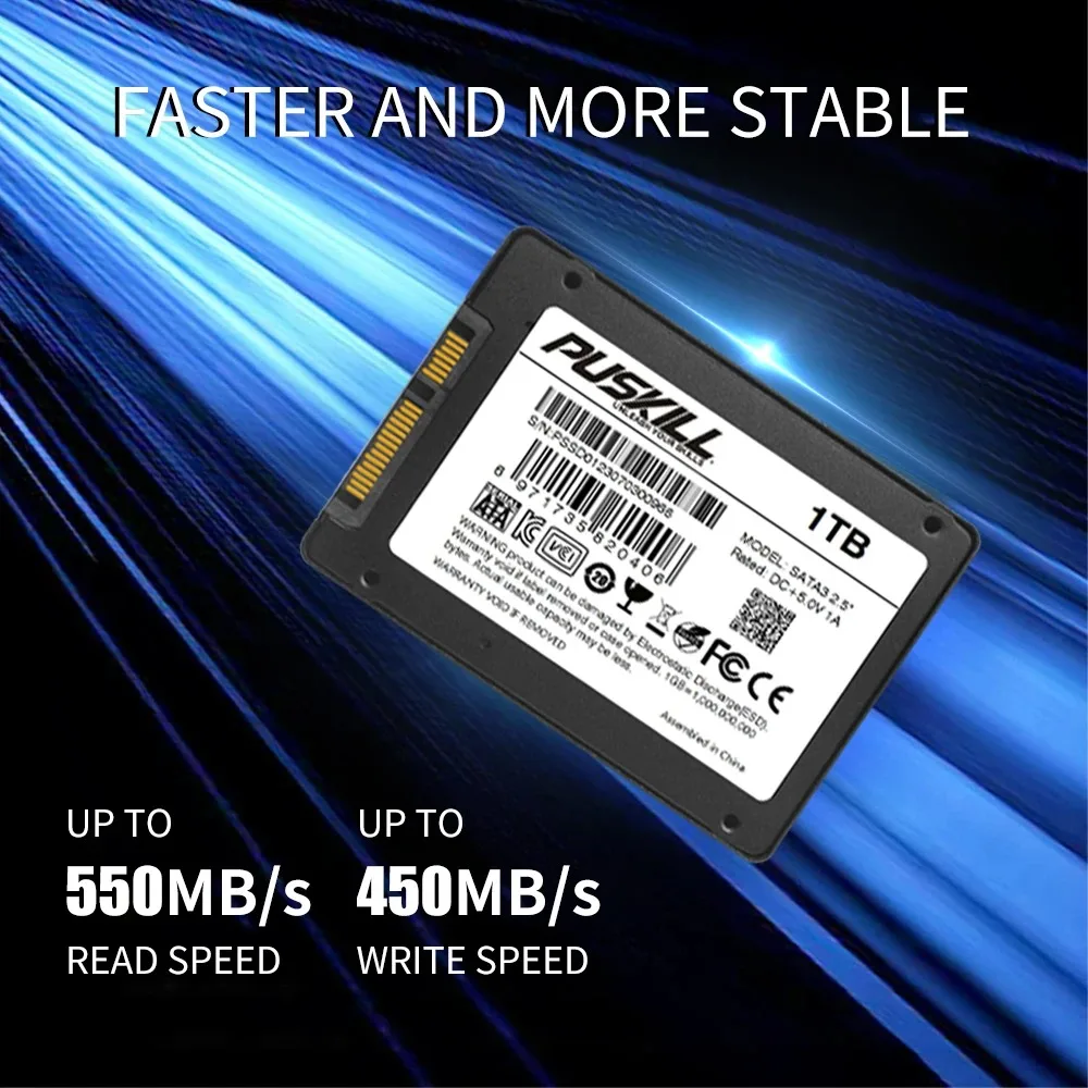 PUSKILL Solid State Drive SATA3 Hard Disk 120GB 128GB 240GB 256GB 512GB 1TB SSD for Desktop Laptop