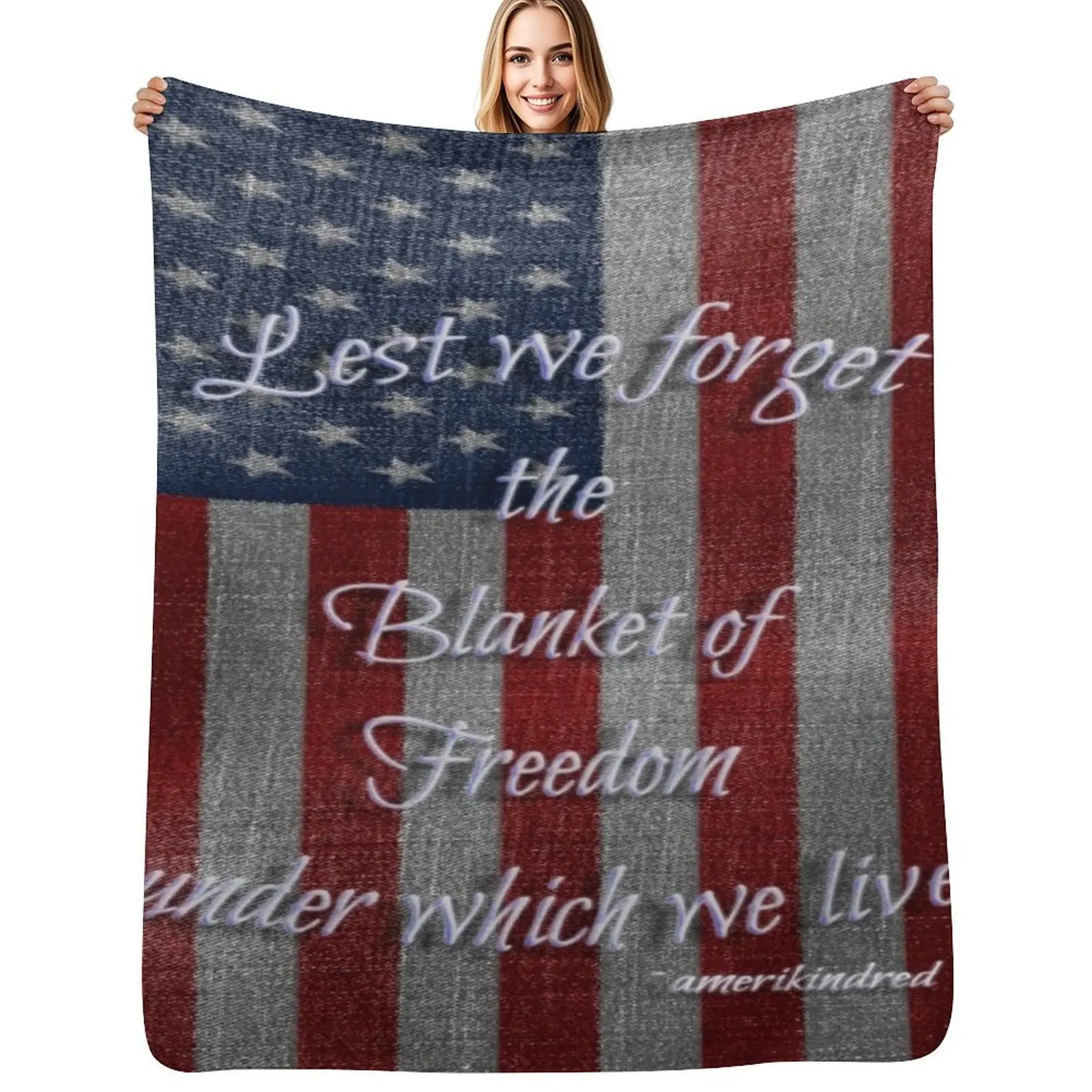 

Blanket of Freedom Throw Blanket Stain Resistant Cozy Warm Blanket