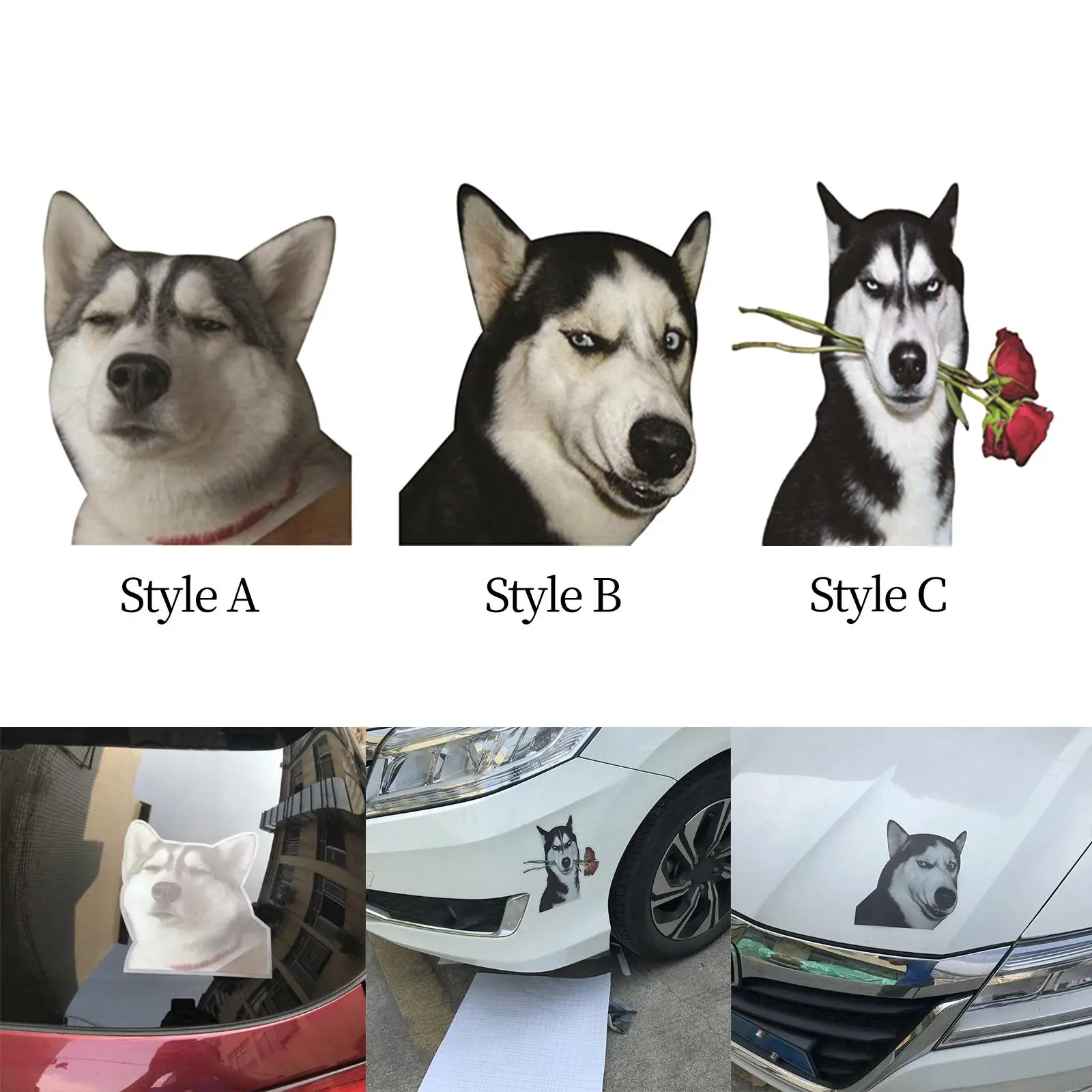 Funny Car Stickers Decor Decals Crack Vinyl Husky Sticker for Vehicles