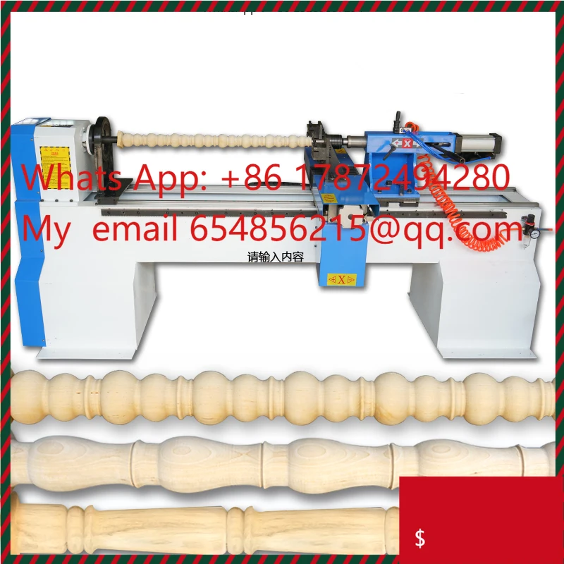 Mini Double Knife Cylindrical Woodworking Lathe with 380V Motor High Productivity for Stair Railing and Cylindrical Cutting