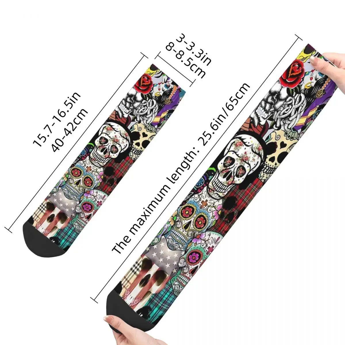 Calcetines con estampado de calavera para hombre y mujer, calcetín Unisex con estampado de Calavera, estilo Hip Hop, Harajuku, ideal para regalo