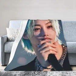 Popular-KPOP-Like-Stray-K-Kids-Felix Blanket Sofa Bedroom Bed Home Office Nap Blanket Car Travel Picnic Blankets Gift