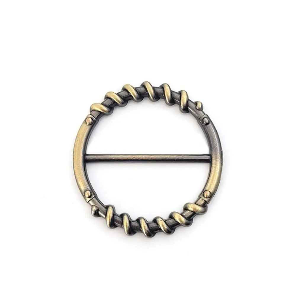 Waist Adjustment Fixed Snap Clothing Corner Knotted Buckles Multifunctional Hijab Scarf Clip Round Metal Scarf Buckle Classic