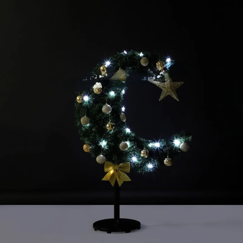 Green Moon Tree Festival Glowing Moon Tree Crescent shaped Decorative Tree