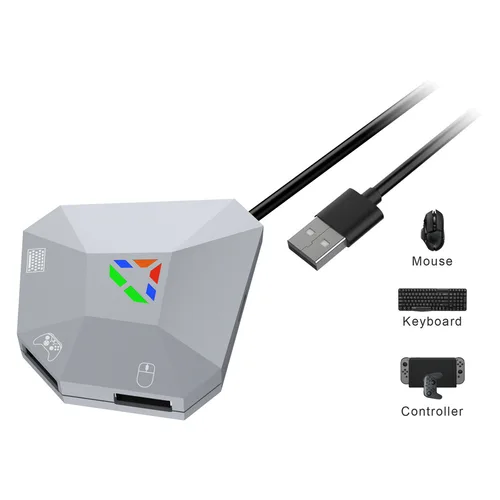 Imagen 1 del producto Conexión USB con cable, adaptador de teclado y ratón, convertidor de indicador LED para PS4/PS3/para Xbox Series X/para Xbox One/PC/para switch