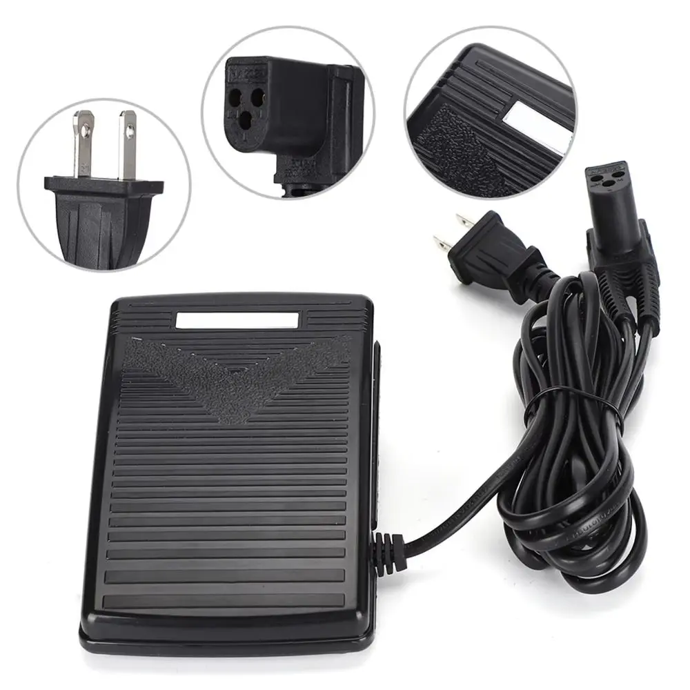 3‑Pin Connector Sewing Machine Foot Control Pedal Built‑In Power Cord Sturdy Hard Plastic Speed Adjust Foot Controller