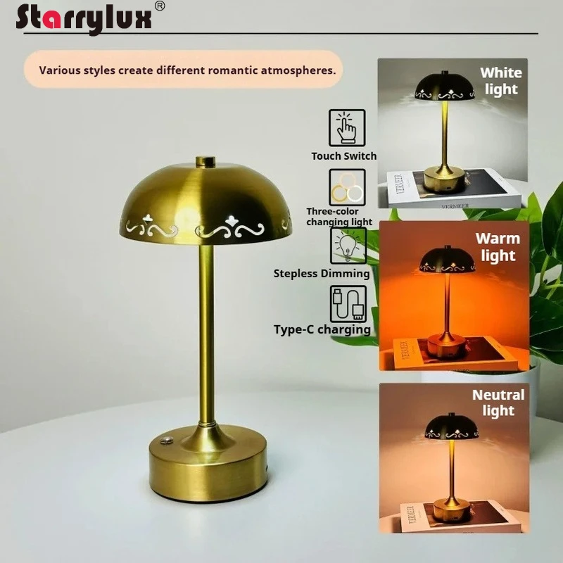 Danish Bud USB Rechargeable Table Lamp Touch Dimming Bedside Night Light Nordic Minimalist Decor