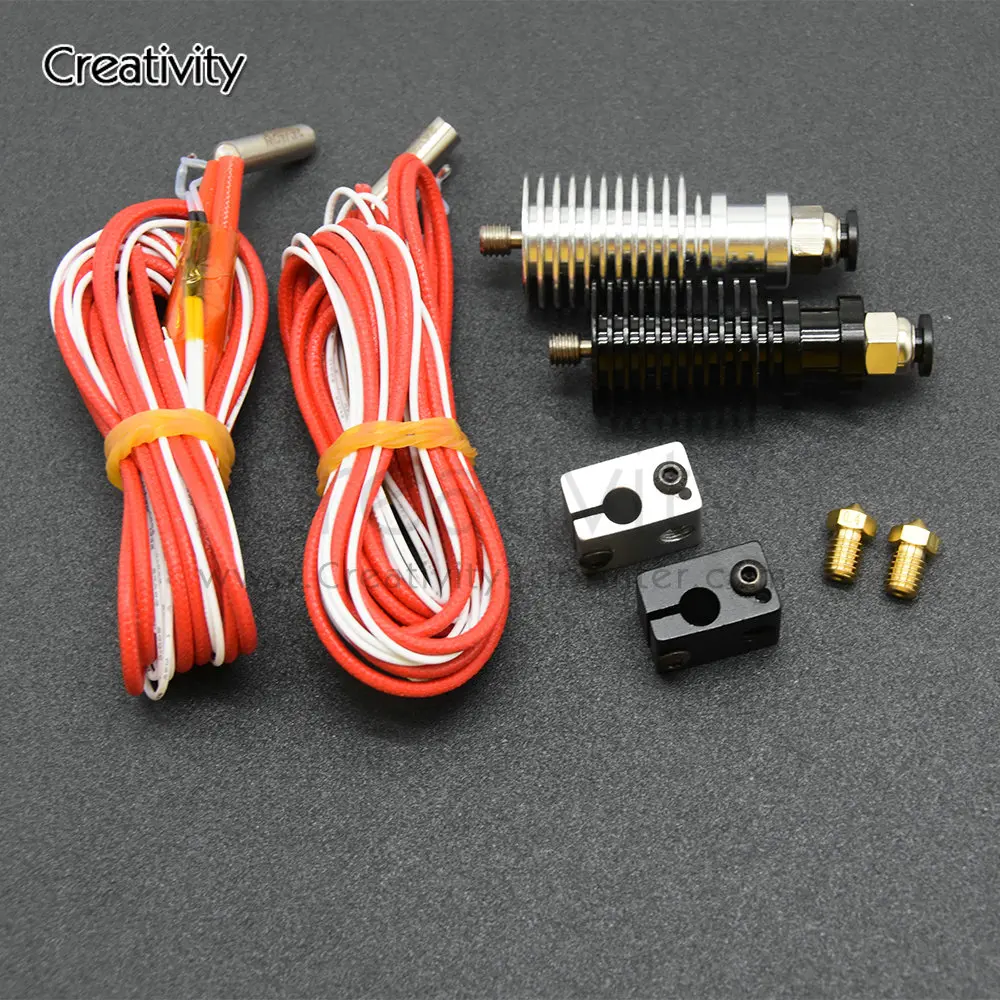 Creativity 3D Printer E-3D V6 hotend Kit Remote extruder 1.75/0.4mm Nozzle 12V/24V j-head hot end extruder 3D Printer Parts