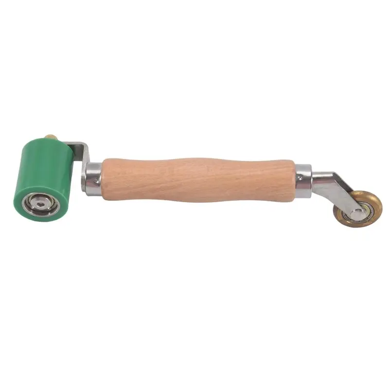RABIT AS59~ 40Mm Wallpaper Roller Seam Roller Steel, Wood Handle Silicone Seam Roller Dual Use Brass Wheel For PVC Welding B Eas