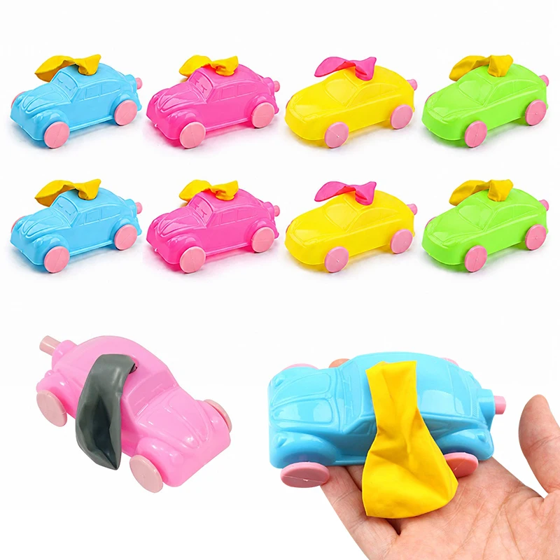 5/10PCS Assorted Colors Balloon Propelled Car Recoil Cars Kit Fun Physics Demo for Teachers Students Team Class Game Rewards ZYF