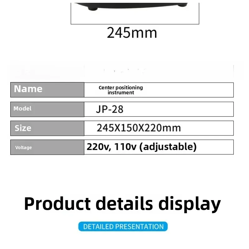 Dispositivo central de equipamento de processamento de óculos Localizador central de lentes