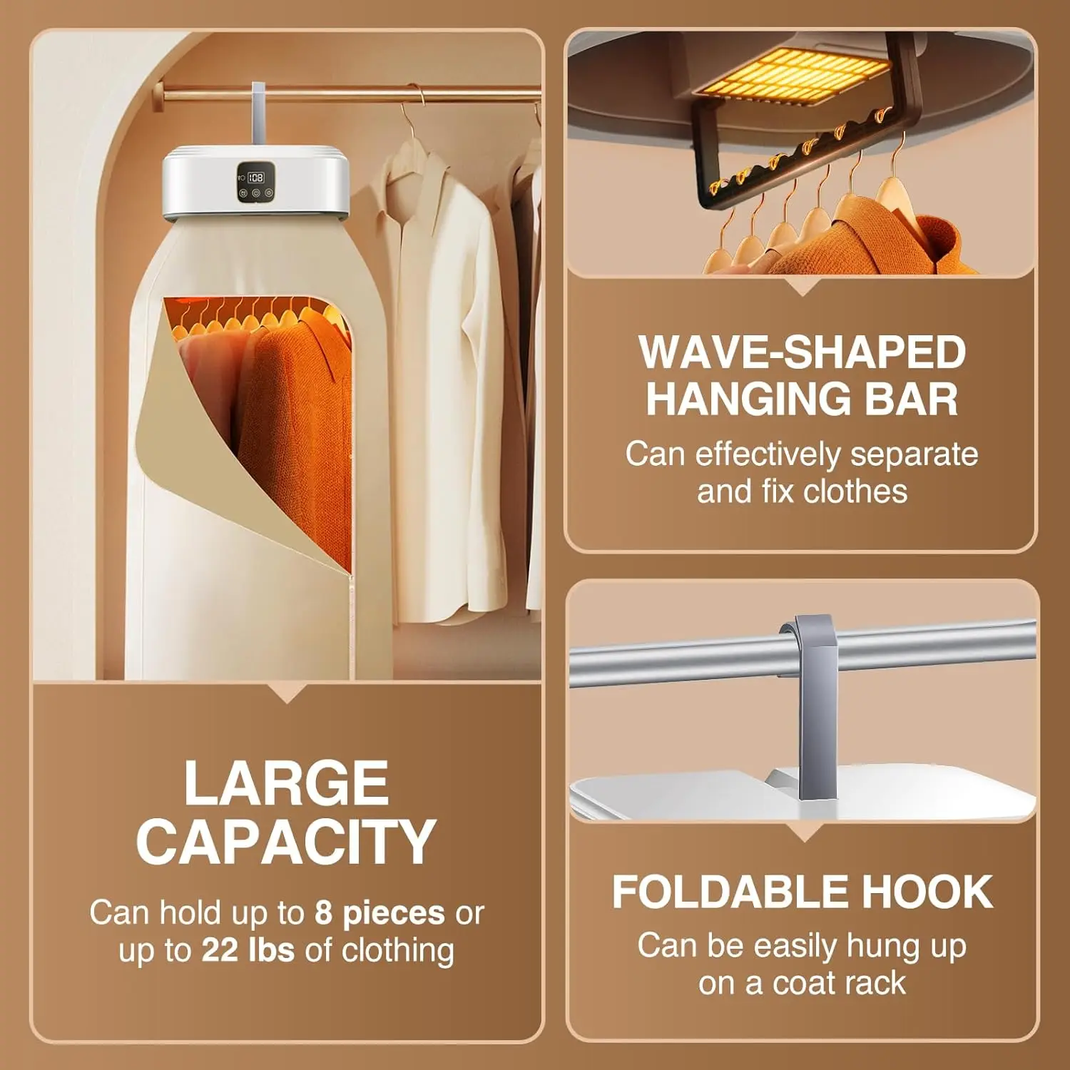 Portable Clothes Dryer, Mini Dryers for Laundry, Small Foldable Electric Compact Drying Machine for Travel,RV, Home and Apartmen