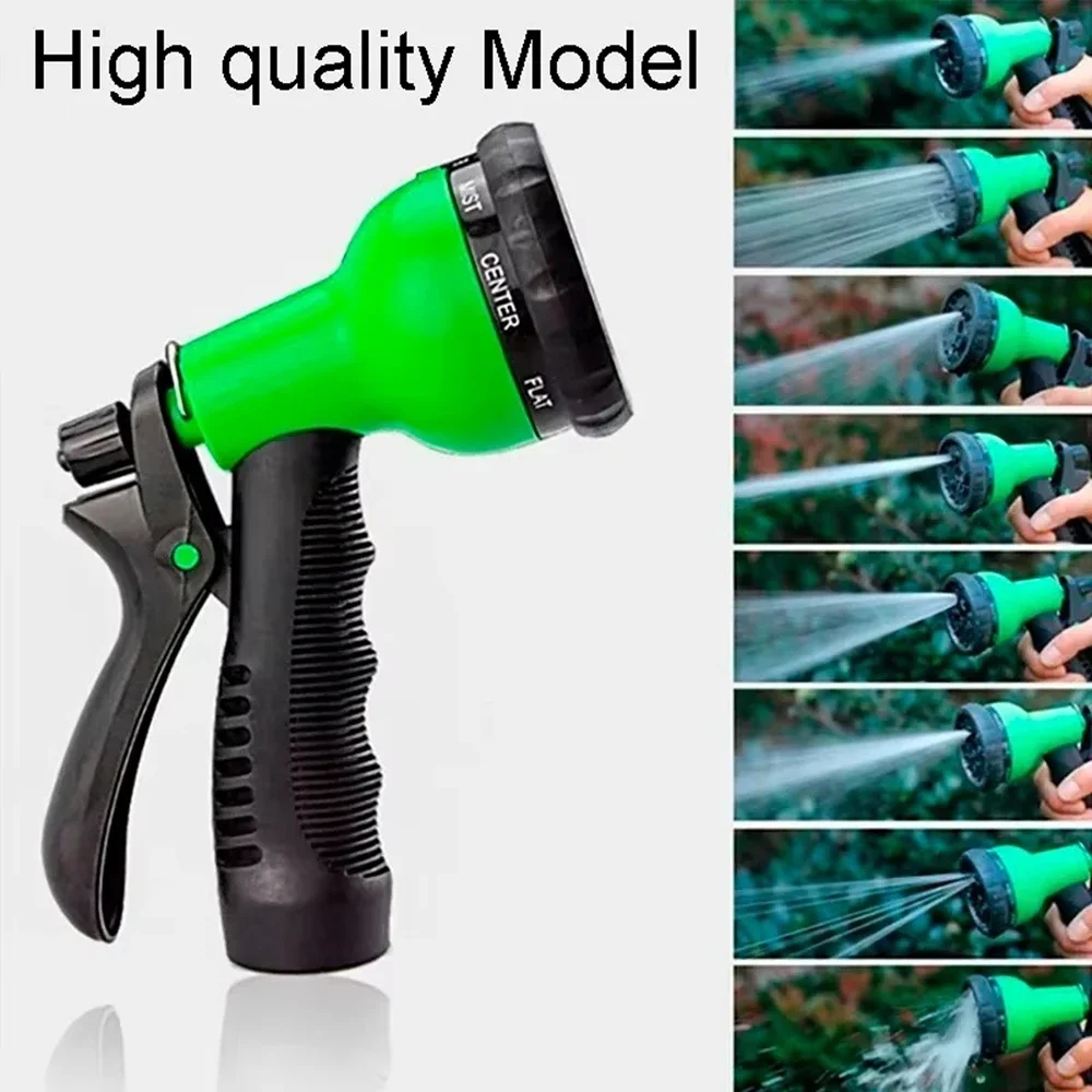 8 Pattern Garden Hose Nozzle High Pressure Water Spray Gun Adjustable Rubber Grip for Car Wash Pet Bath Outdoor Gardening