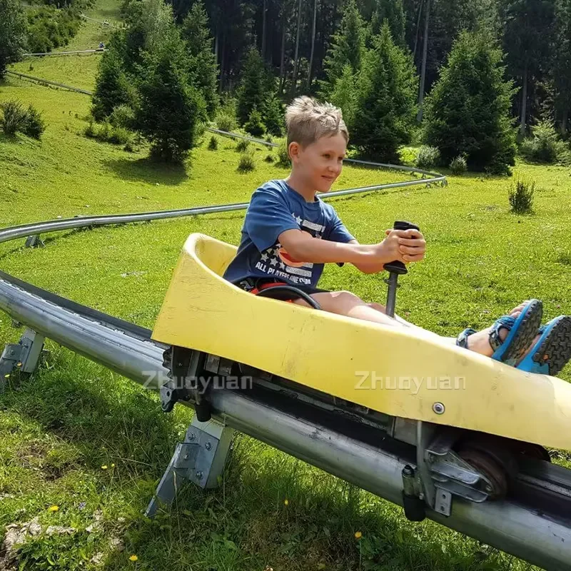 Safe Monorail Sled System With Harness and Staff Guidance Ideal for High Traffic Attractions in Parks and Resorts