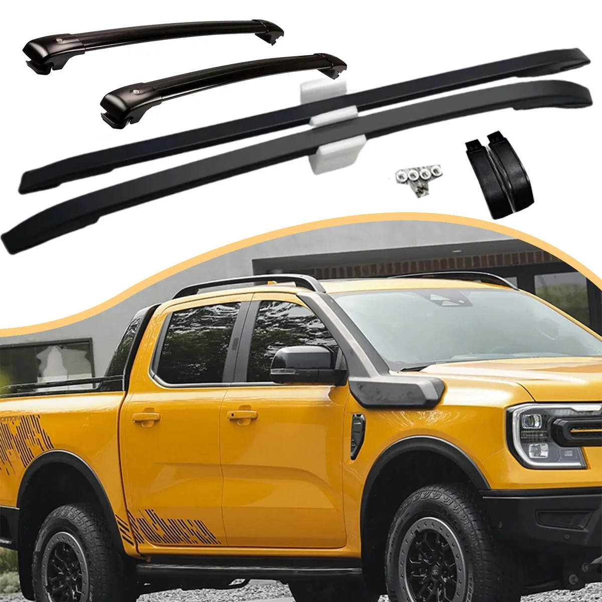 Roof Rail Rack Crossbars fit for Ford Ranger T9 2023-2025 Cross Bars Aluminum Alloy Accessories