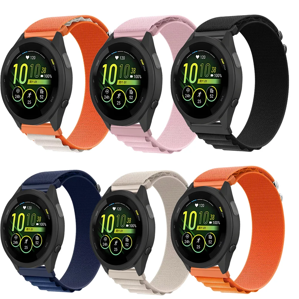 20 mm 22 mm Alpine Loop Nylonband für Garmin Forerunner 265 165 55 965 570 970 Armband Armband Garmin Active6-5/Venu 4/3 Gürtel – Detail 3