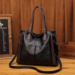 2023 New Fashion Casual Tote Bag Women Handbags Soft Leather Shoulder Bags Vintage Big Capacity Crossbody Hand Bag For Ladies