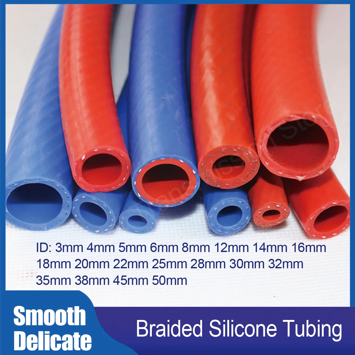 1Meter ID 3/4/5/6/8/12/14/16/18/20-50mm Silicone Hose Flexible Woven Heat Resistant Tube High Presure Auto Cylinder Vacuum Pipe