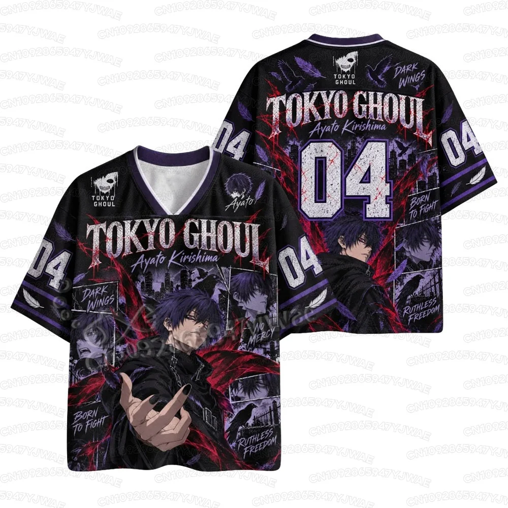 Summer Women's Men's Short Sleeve T-shirt Casual Tokyo Ghoul Anime Jersey Fans T-shirt Unisex Tops Y2K Jersey Tops