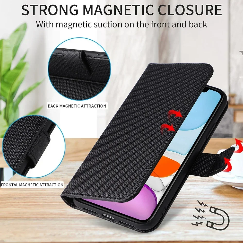 Skórzane etui z klapką dla Xiaomi Poco X7 Pro 5G Magnetyczna okładka książki Uchwyt Shell Capa Coque Fundas