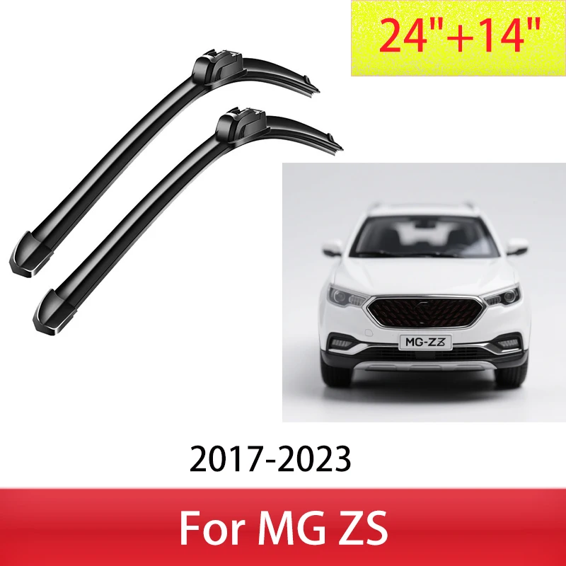 

For MG ZS Front Wiper Blades Windscreen Windshield Window Brushes Accessories 24"+14" 2017-2024 2018 2019 2020 2021 2022 2023