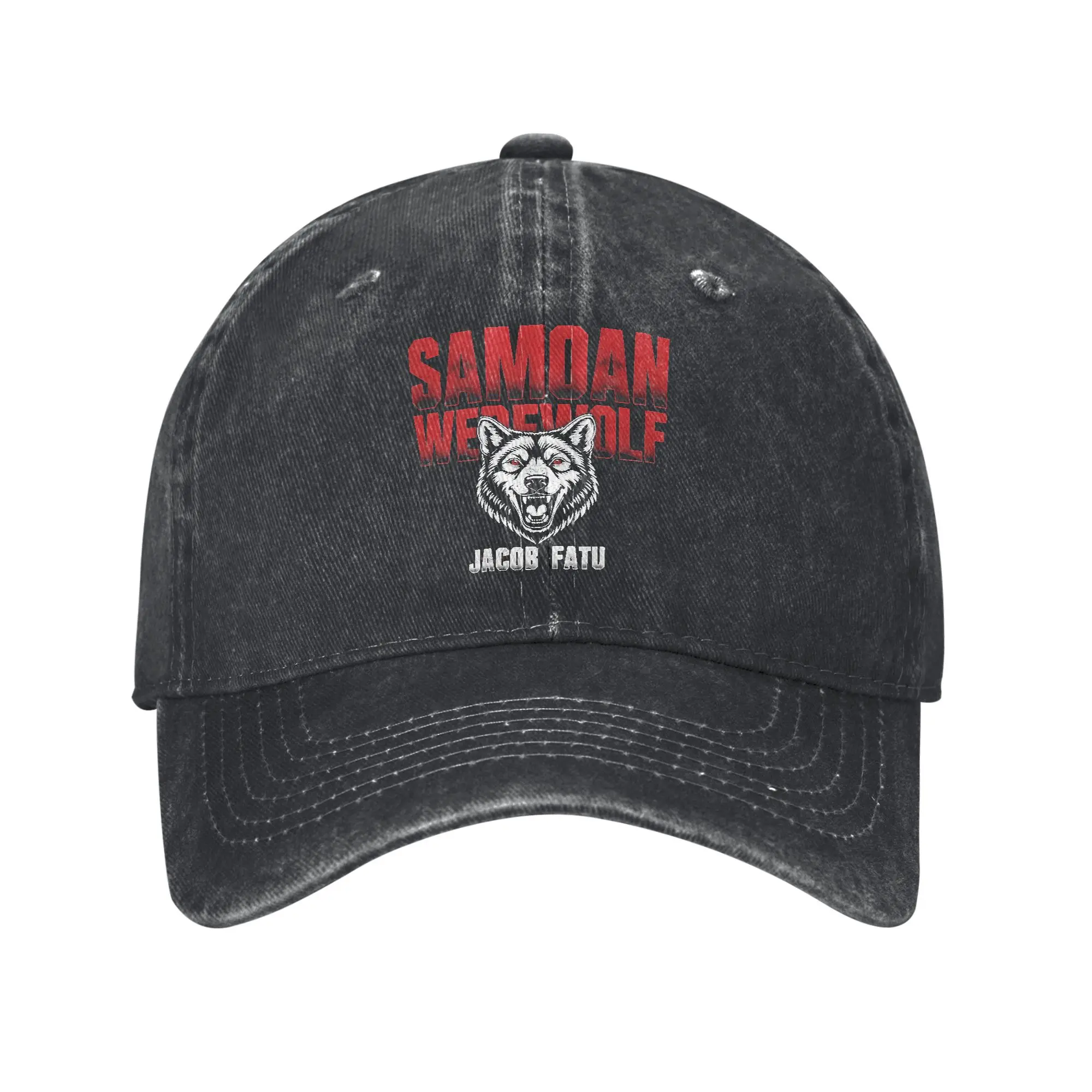 

Jacob Fatu Baseball Cap Vintage Distressed Denim Washed Pro Wrestling Headwear Unisex Outdoor Running Golf Gift Hats Cap