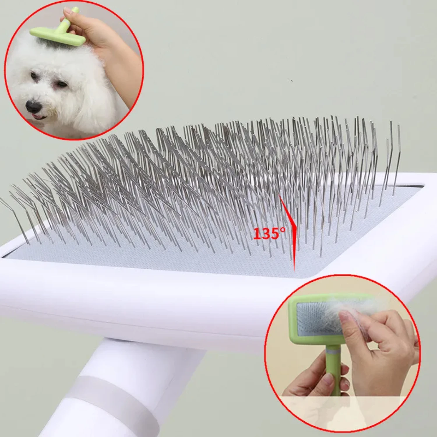 2PCS  Dog Brush Pet Hair Remover Massage Dog Combs Pet Grooming Stainless Steel Brush  Dogs Knot Opening Cat Comb Dogs Accessori