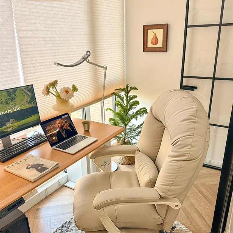 

Genuine Leather Luxury Relaxing Chair Living Room Design Sedentary Rotating Office Chair Backrest Computer Silla Furniture Home
