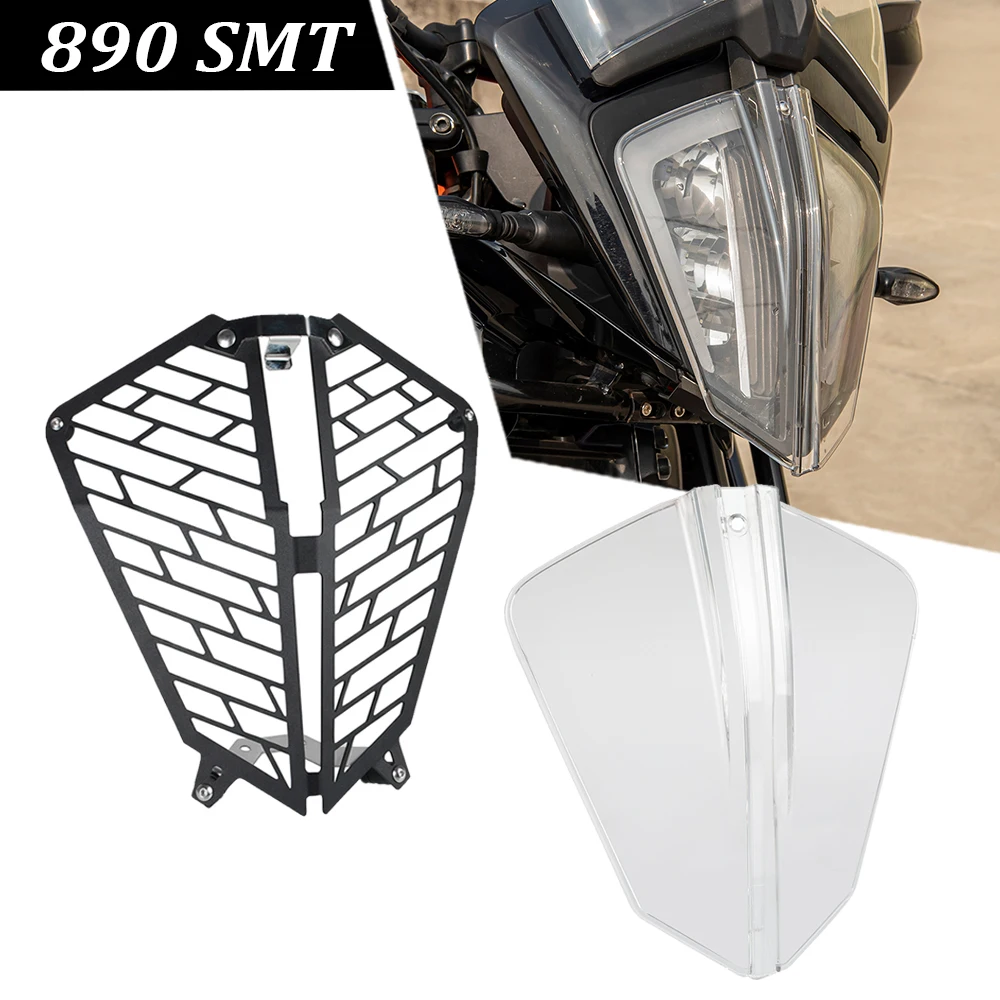 

For 890SMT 890 SMT 890 SMT890 2023 2024 2025 Motorcycle Accessories Headlight Head Light Guard Protector Cover Grille Protection