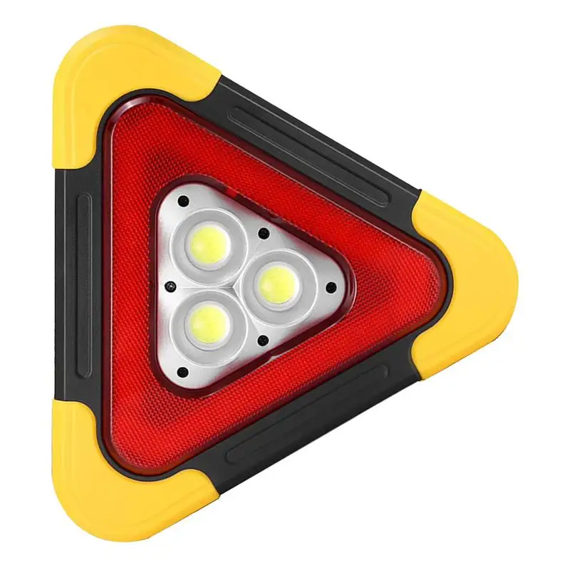 Car Hazard Triangle Light Solar Emergency Triangular Roadside Warning Light Portable Auto Solar Light For Camping Working