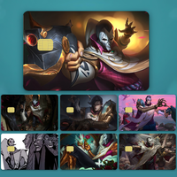 Khada Jhin LOL League Of Legends DIY Wall Stickers Cartoon Decorative Small Waterproof Chip 4PCS Card Sticker New Anti-Scratch