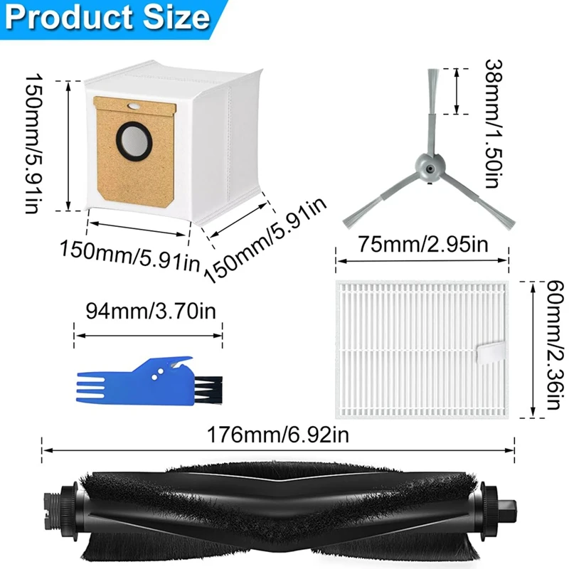 Replacement Accessories Kits for Clean L60/L60 /L50/L50 /L60 Hybrid/L60 Hybrid Robot Vacuum Cleaner Parts-A009 view 6