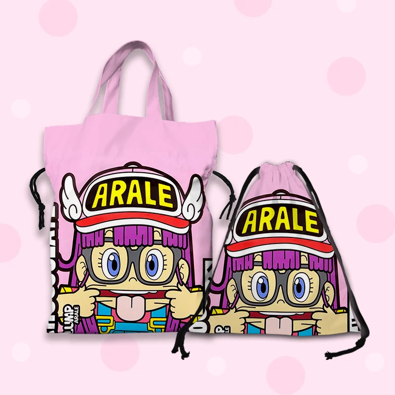 IVYYE Arale Fashion Customized Lunch Bags Cartoon Handbag Drawstring Storage bag Portable Unisex Gift