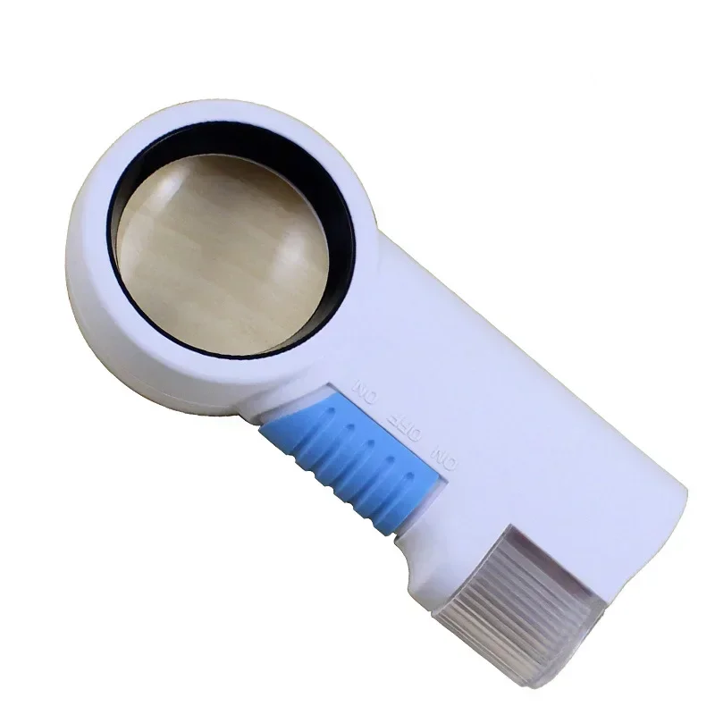 2PC Optical Acrylic Lens Handheld Flashlight Magnifying Glass with LED Lights Jewelry Magnifier Helping Hands Loupe