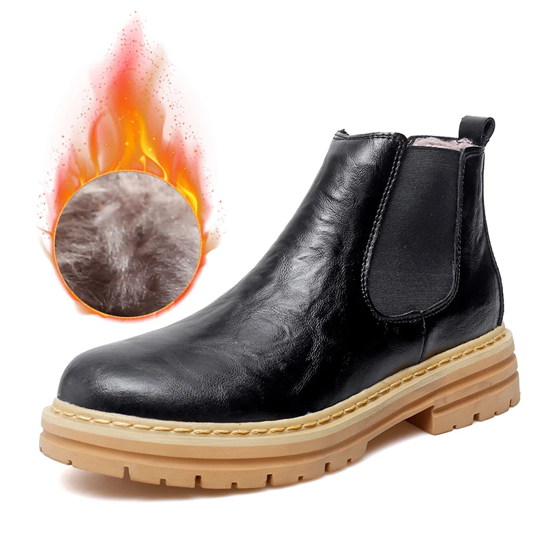 

Men's Genuine Leather Chelsea Boots, High-quality Retro Casual Shoes, Comfortable Denim Boots, Street Winter Boots, Large Size48