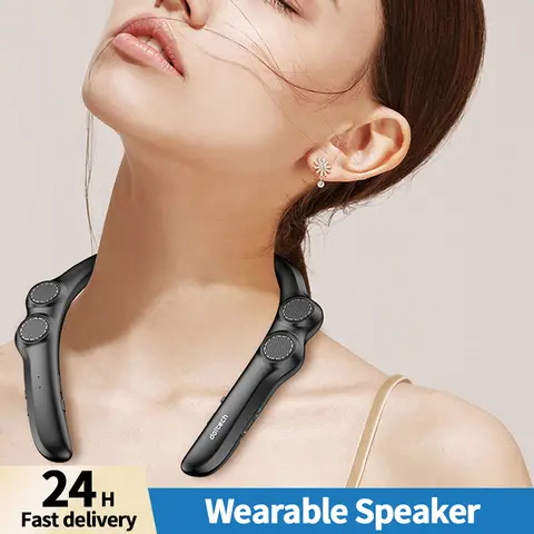 Alto-falante sem fio para ciclismo, Áudio suspenso no pescoço, À prova d'água, Microfone embutido, Som surround estéreo, 380mAh