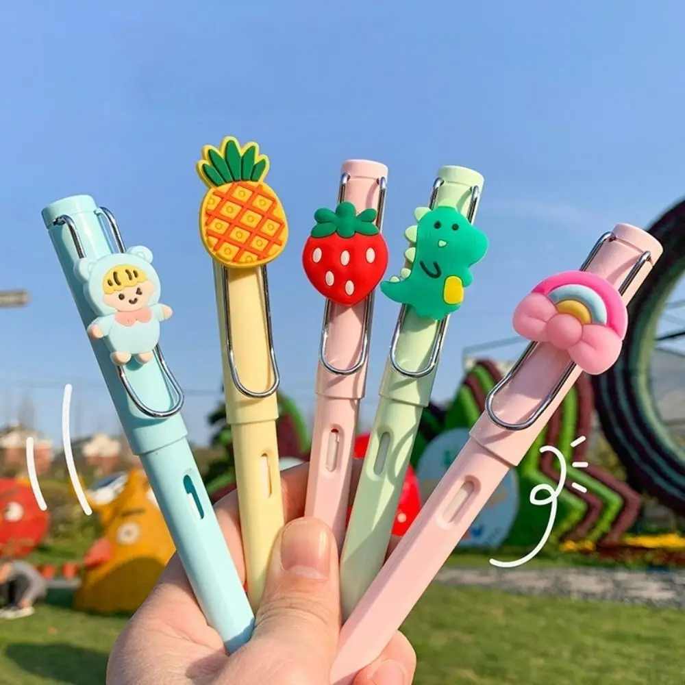 Fruit Bear Cartoon Eternal Pencils Cute Gifts Plastic No Sharpening Pencils with Fruits Animal Decoration