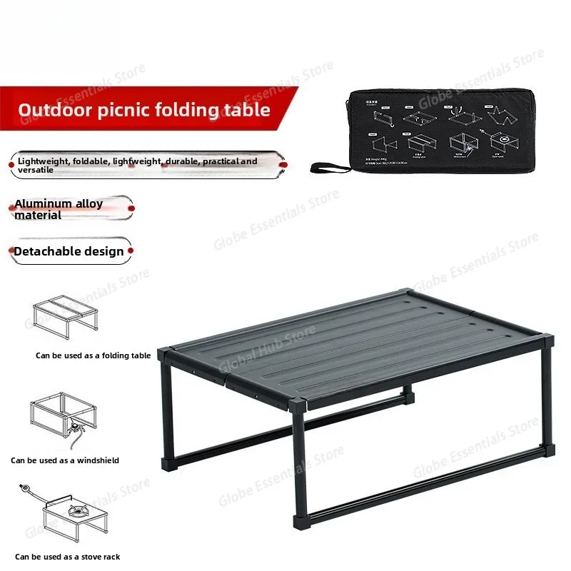 Outdoor Portable Folding Table Camping Picnic Home Multifunctional Barbecue Table Windproof Board Picnic Equipment