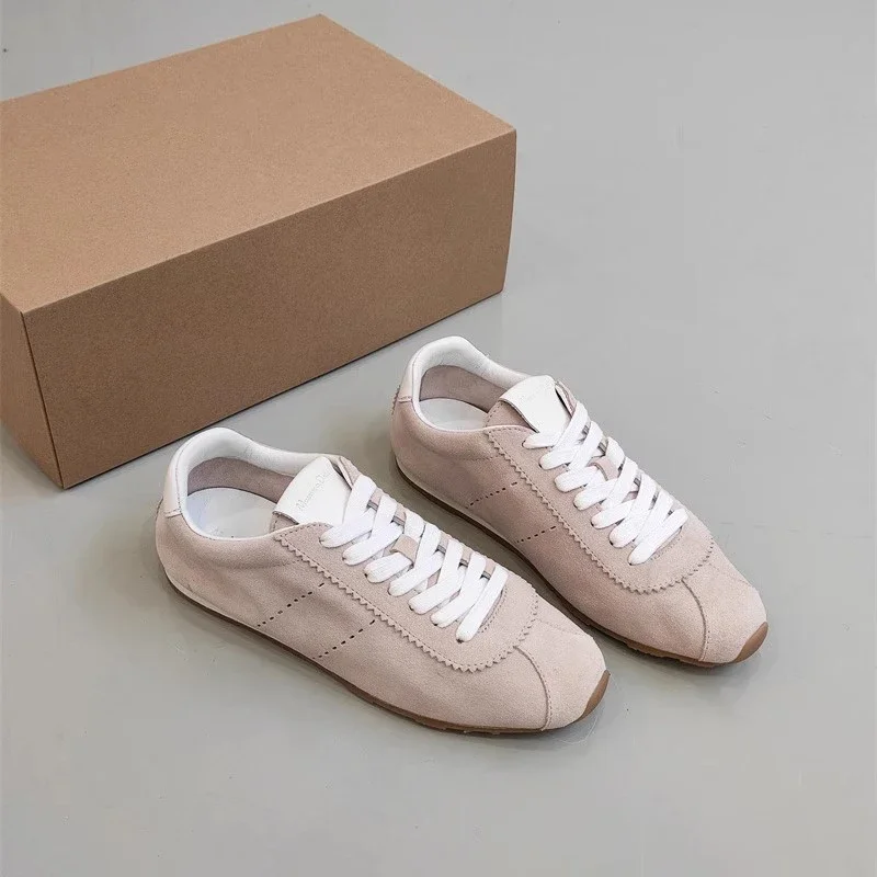 Mrxmus Dutit 2024 New Women Spring Fashion Leather Casual Sports Shoes Lacing Simple Versatile Comfort Flats Sneaker Female Chic