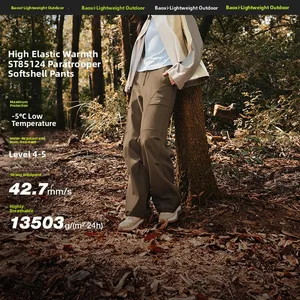 Fce Lined Soft ell Pants Women's Outdoor Windproof Hiking Trousers Paratrooper Pants Mountain Climbing Pants Banxia