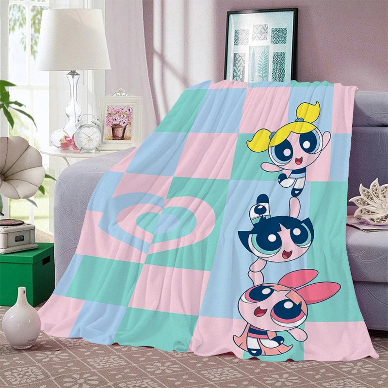 Fleece Blanket Sofa Winter The B-Powerpuffs Girls Warm Bed Camping Custom Nap Fluffy Soft Blankets King Size Microfiber Bedding