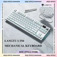 Langtu Lt84 Wired Mechanical Keyboard Screen Multifunction Knob 3Mode Wireless Game Keyboard Customized PC Accessories Gifts