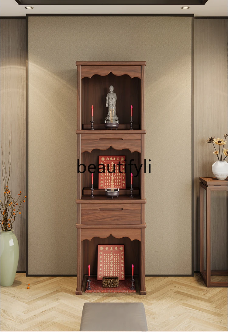 Shentai cabinet household three-layer Buddhist niche new Chinese vertical cabinet living room table modern simplicity