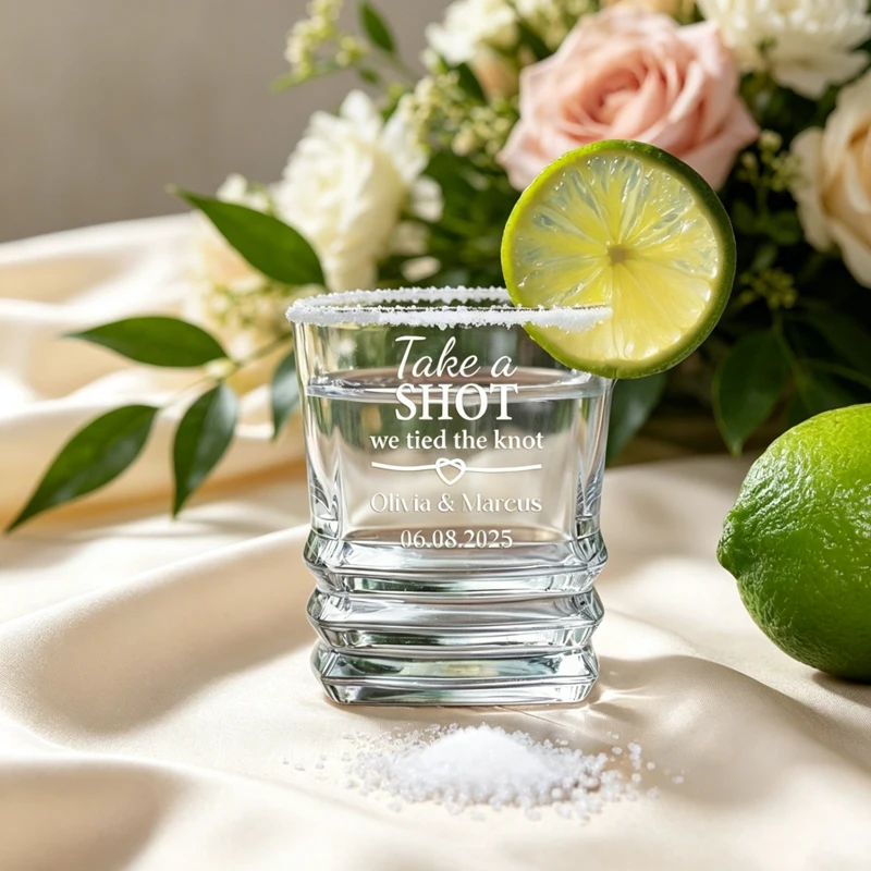 

Personalized Wedding Shot Glasses, 80ml Whiskey Shot Glass Set, Custom Shot Glasses, Wedding Gift for Guests
