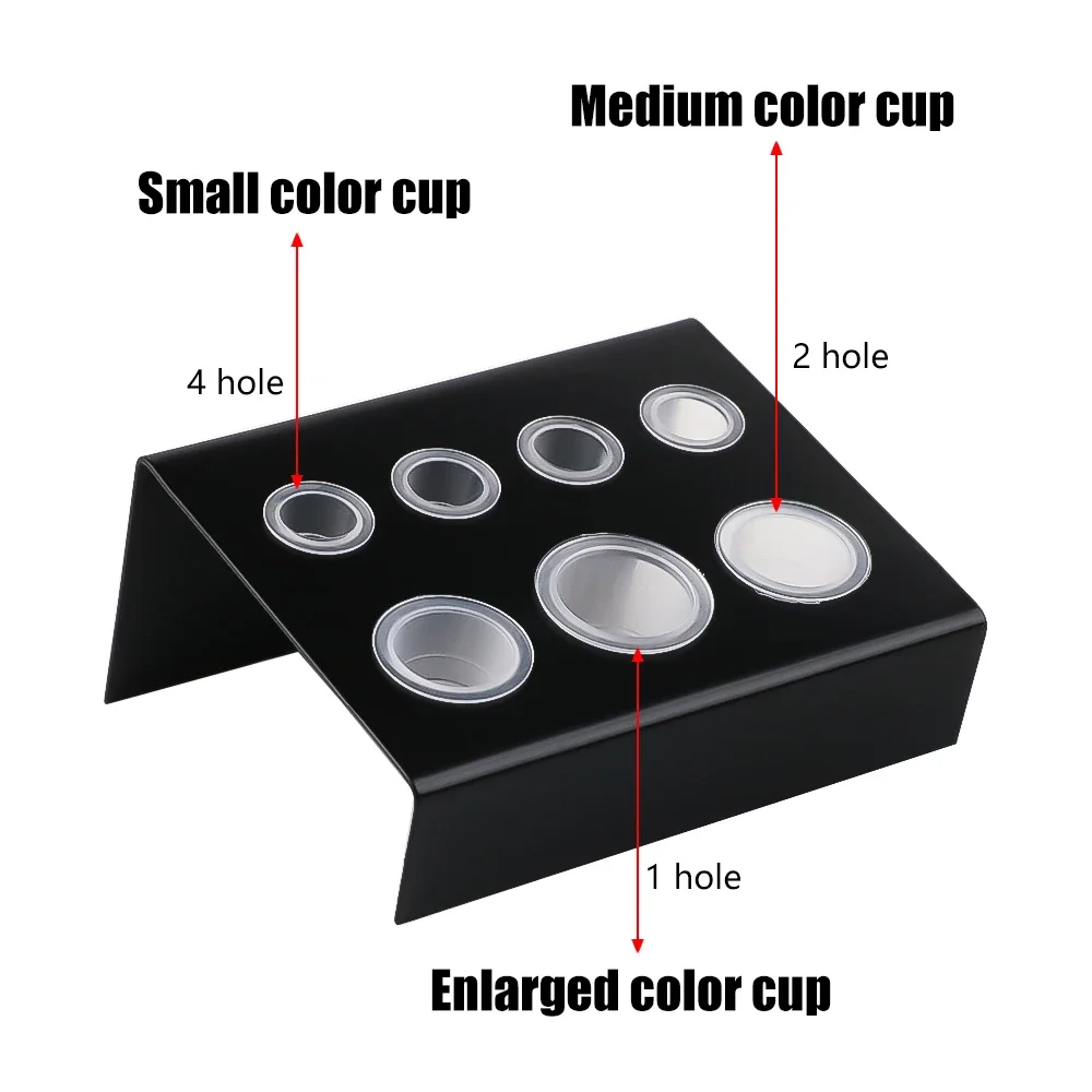 7pole black stainless steel tattoo ink cup holder permanent makeup color cup holder tattoo accessory tool 1pc